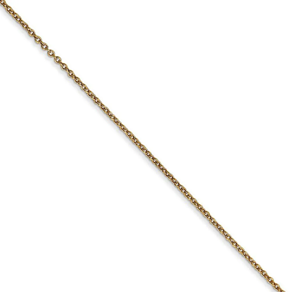 14k Yellow Gold 15mm Polished Pencil Starfish Slide Necklace