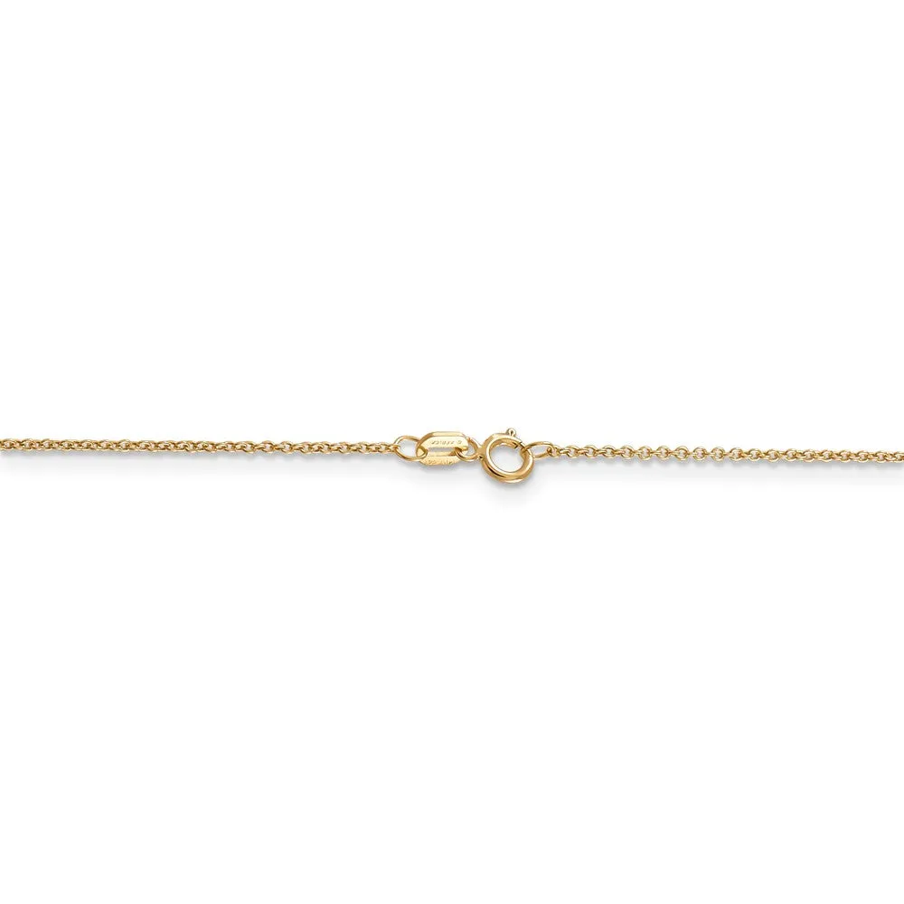 14k Yellow Gold 15mm Polished Pencil Starfish Slide Necklace