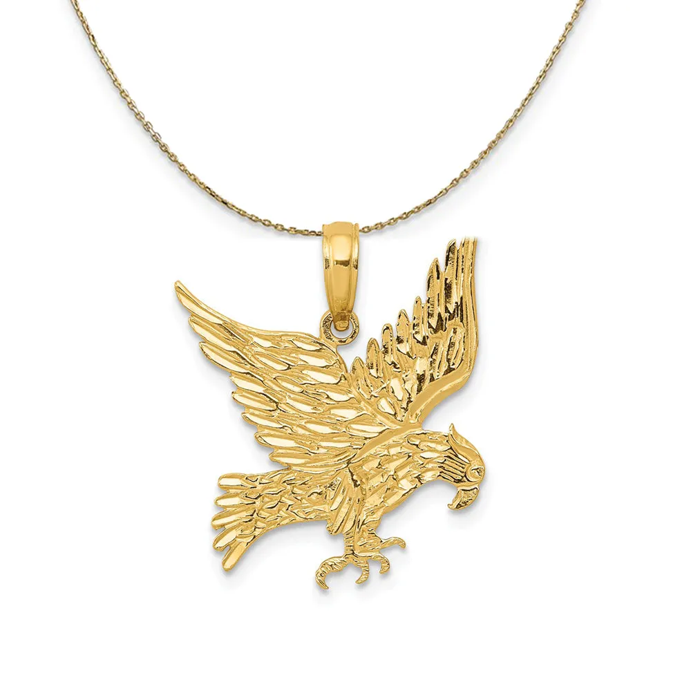 14k Yellow Gold Flat Eagle Necklace