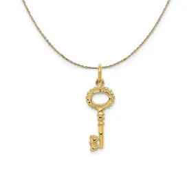 14k Yellow Gold Key To My Heart, Heart Bit Necklace