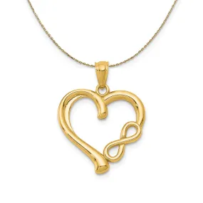 14k Yellow Gold Small Infinity Heart Necklace