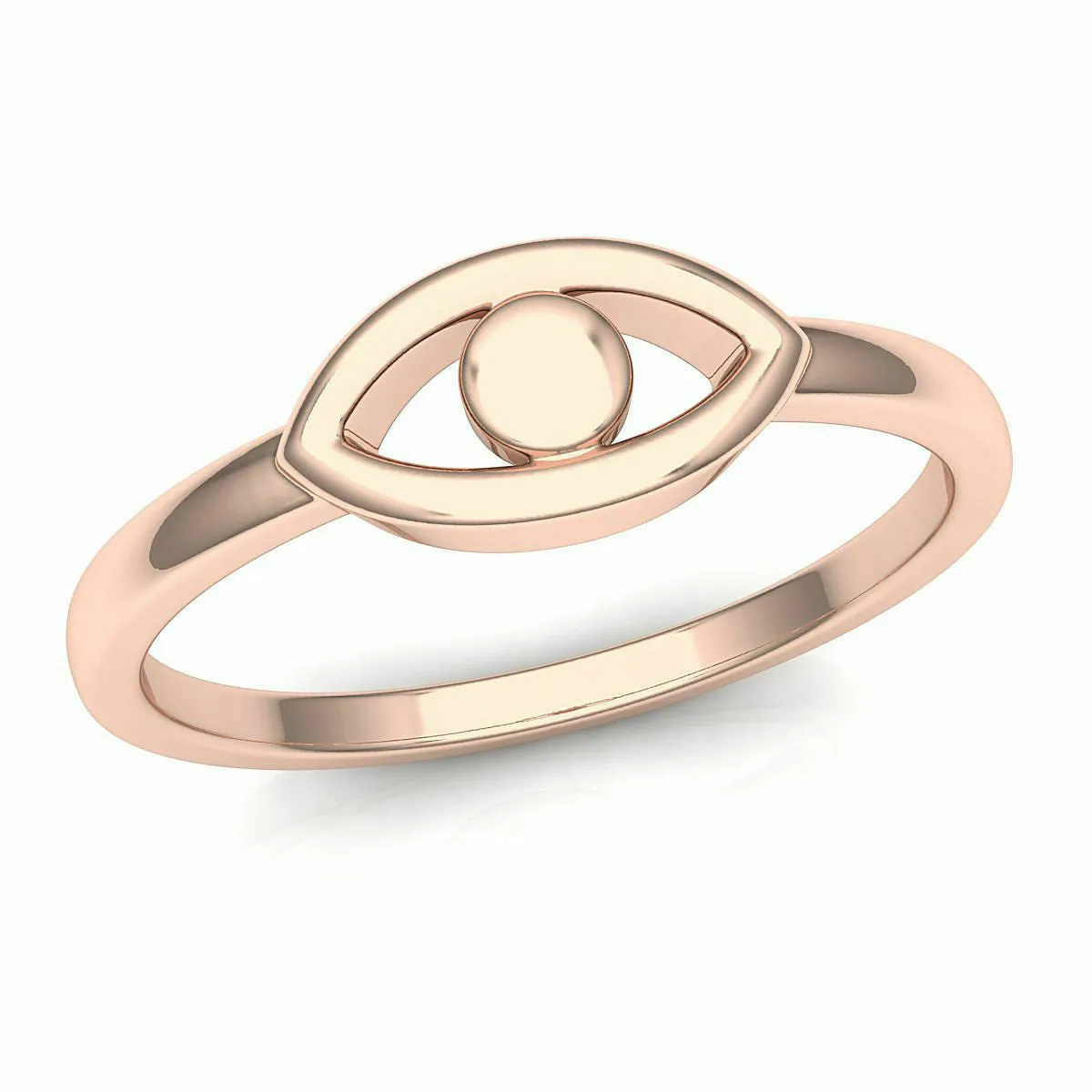 18k Ring Solid Rose Gold Ladies Jewelry Elegant Simple Eye Design CGR62R