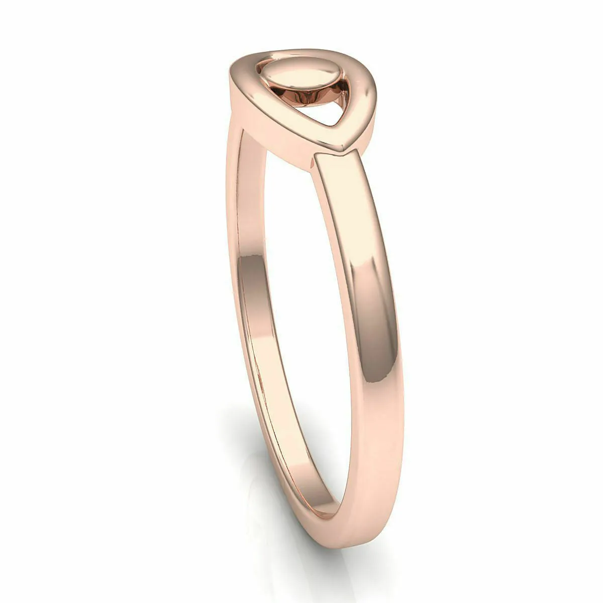 18k Ring Solid Rose Gold Ladies Jewelry Elegant Simple Eye Design CGR62R