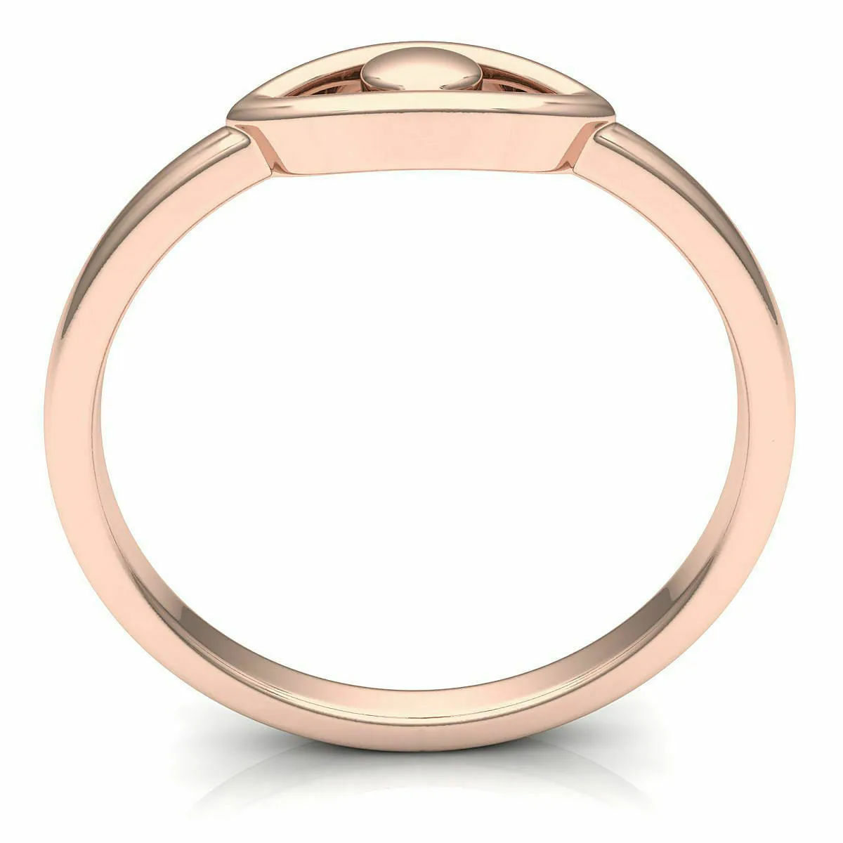 18k Ring Solid Rose Gold Ladies Jewelry Elegant Simple Eye Design CGR62R