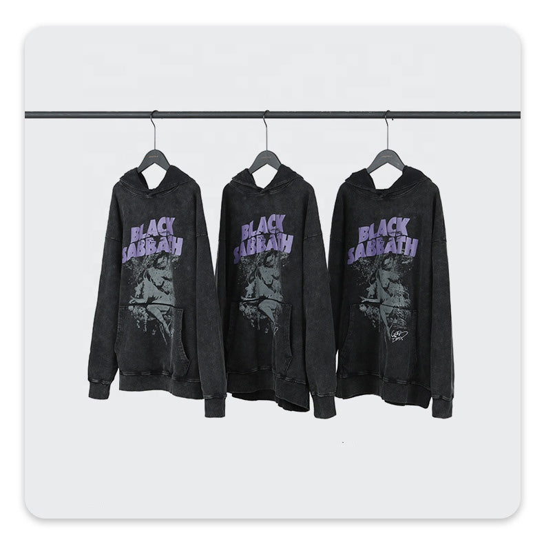 2021 Fashion Trend  Custom Printed Graphic Hoodie All-purpose Oversized Washed Retro Hip-hop Hoodie for Men