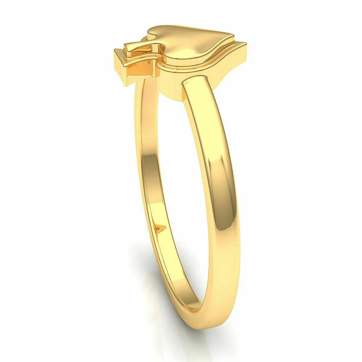 22k Ring Solid Yellow Gold Ladies Jewelry Elegant Simple Spade Design RCGR56