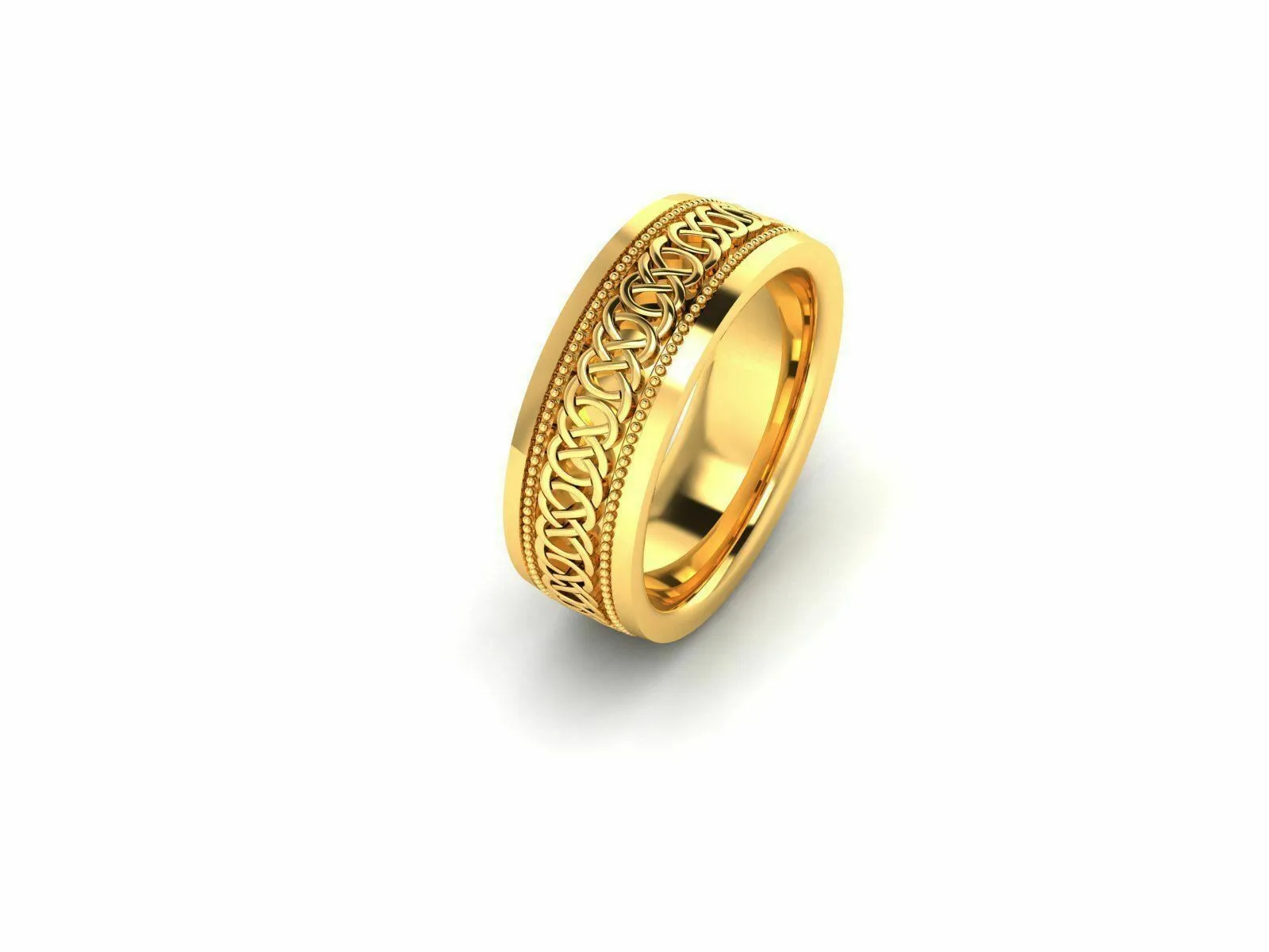 22k Ring Solid Yellow Gold Ladies Jewelry Modern Infinity Loop Pattern CGR14