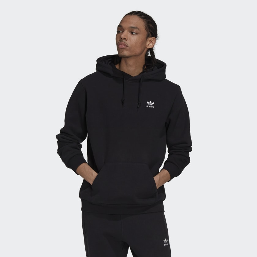 Adidas- Men's Adicolor Essentials Trefoil Hoodie Black H34652