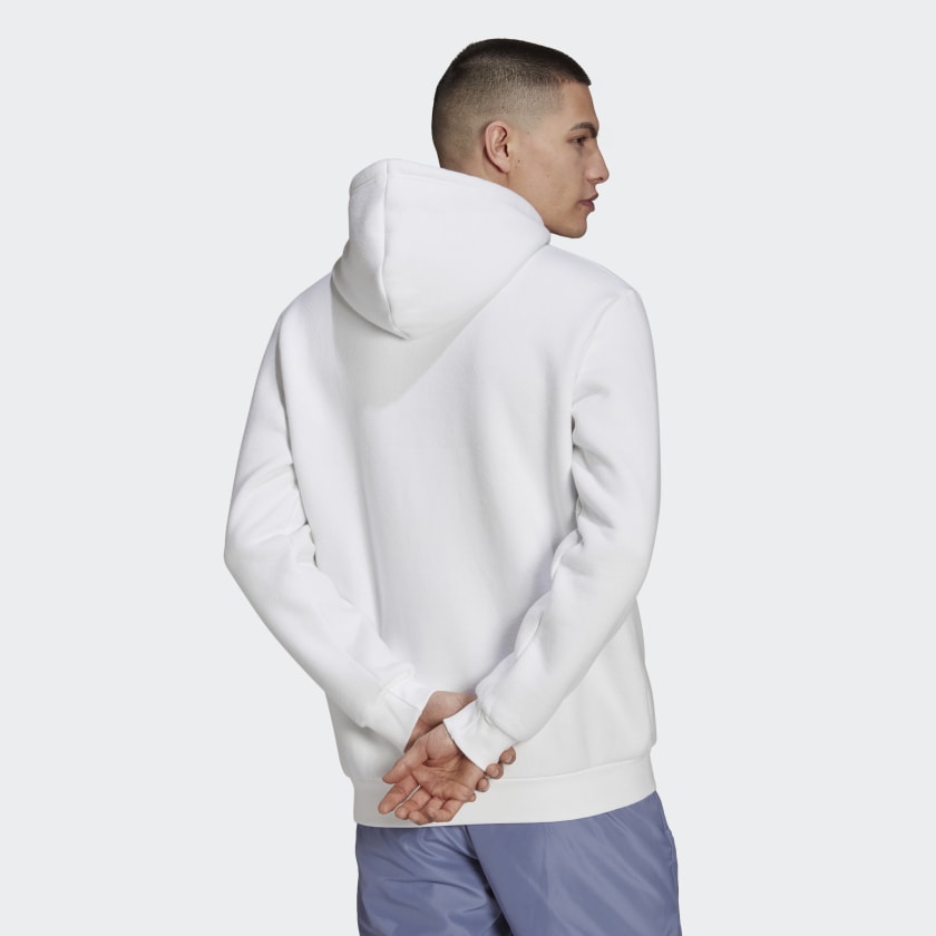 Adidas- Men's Adicolor Essentials Trefoil Hoodie White H34649