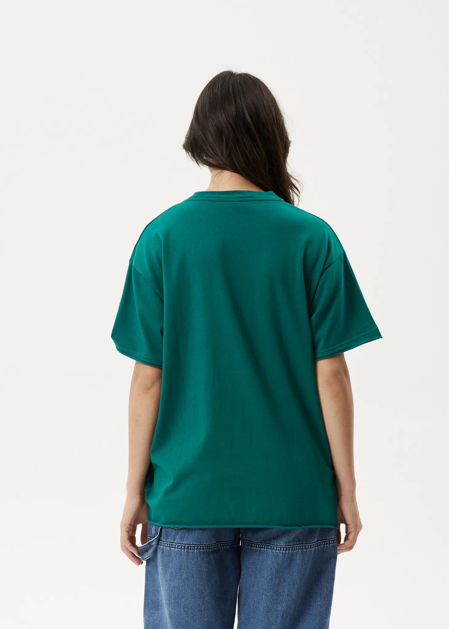 AFENDS Womens Fight Or Flight - Oversized T-Shirt - Pine