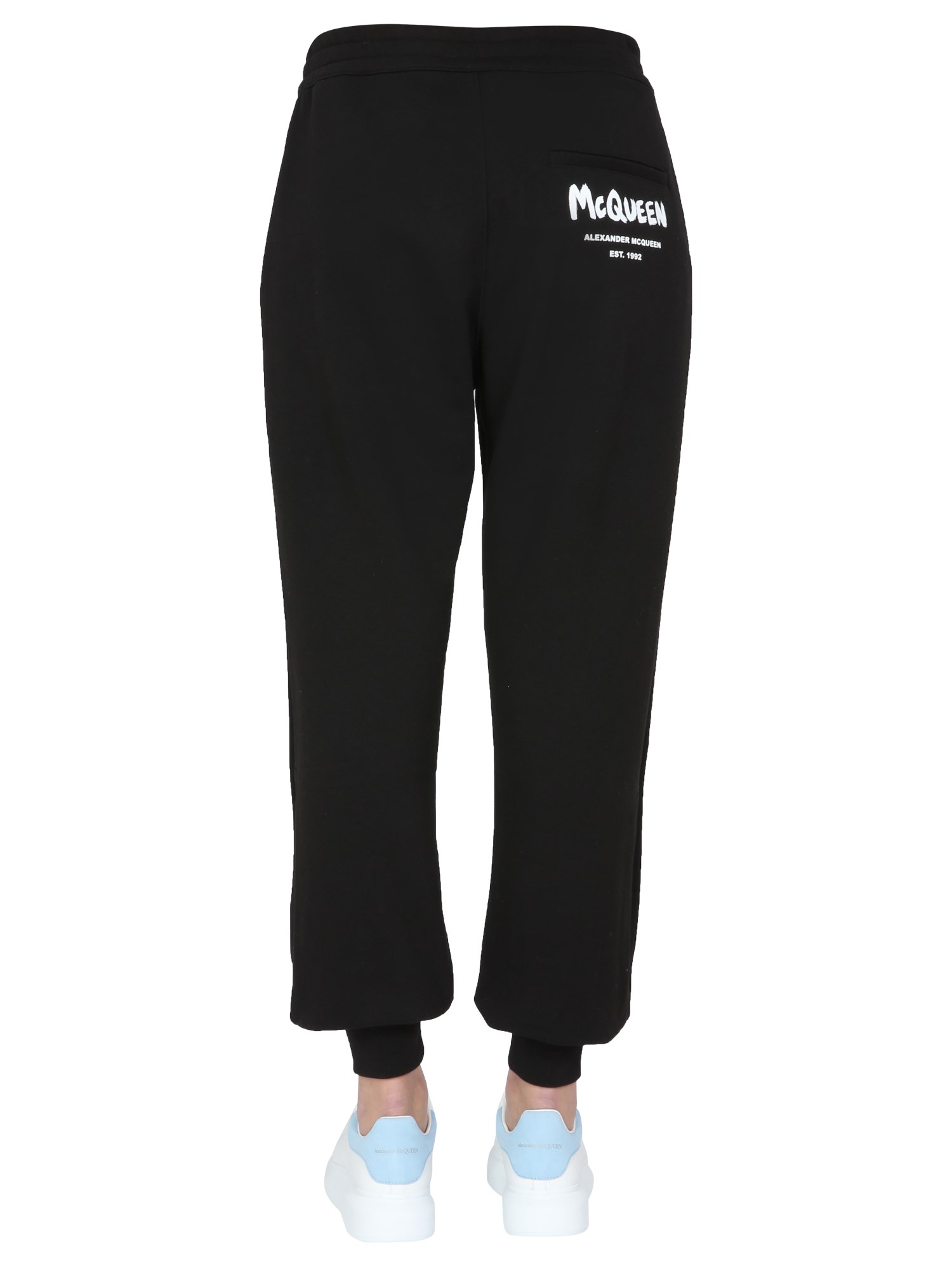 ALEXANDER McQUEEN    COTTON JOGGING PANTS WITH LOGO PRINT