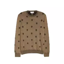 Alexander McQueen - Maglione con teschio in lana