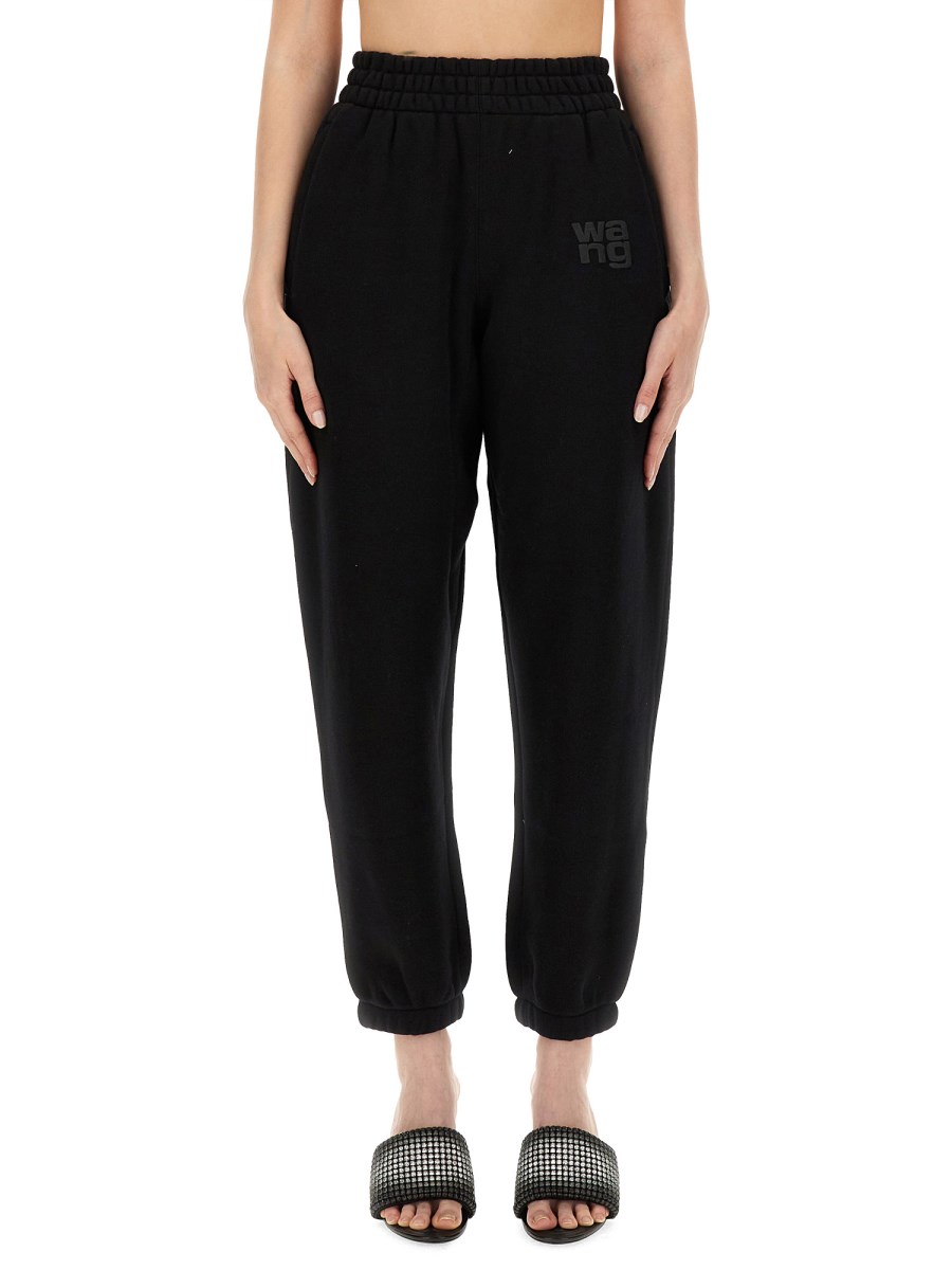 ALEXANDERWANG.T    COTTON FLEECE JOGGING PANTS WITH LOGO