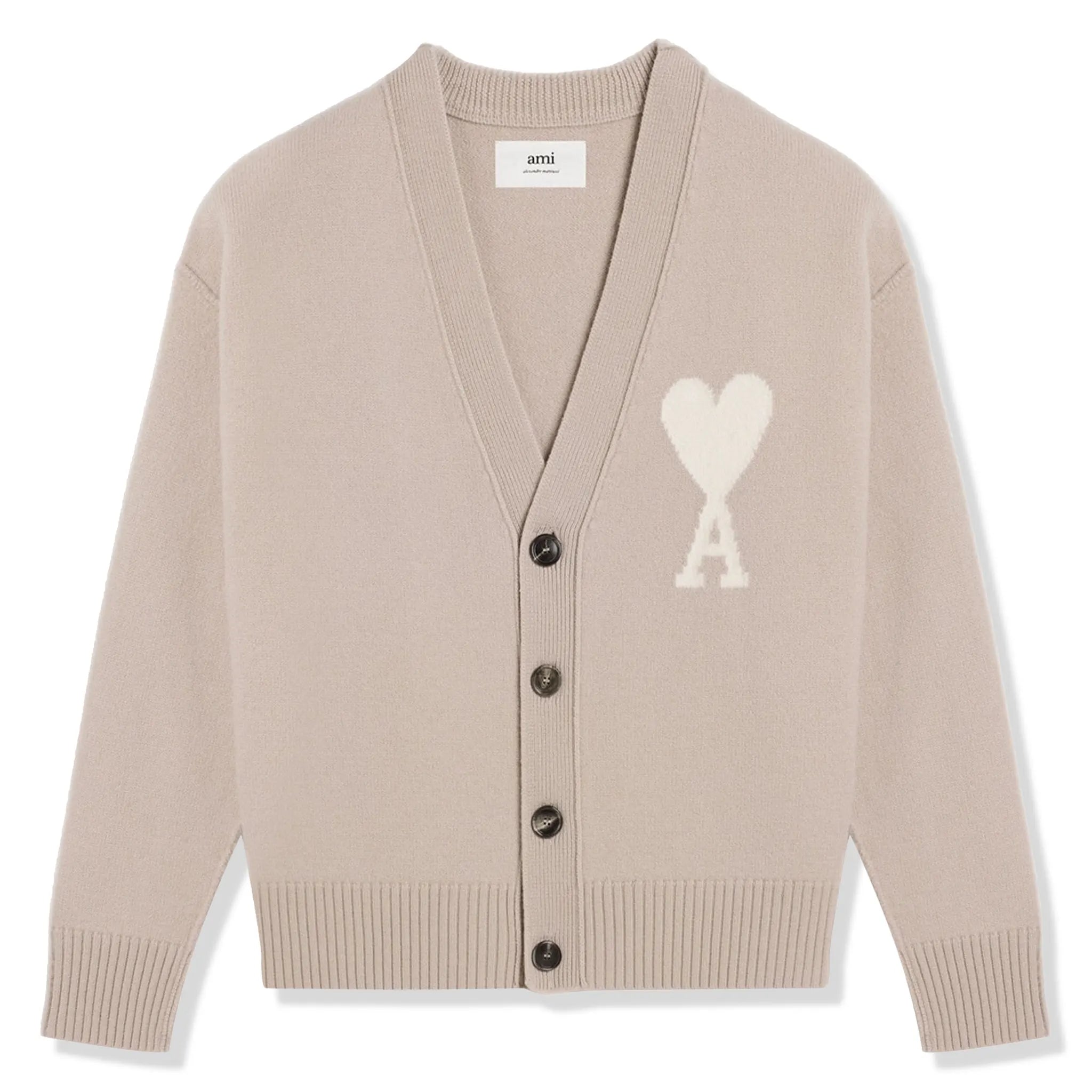 Ami Paris Ami De Coeur ADC Beige Off White Cardigan