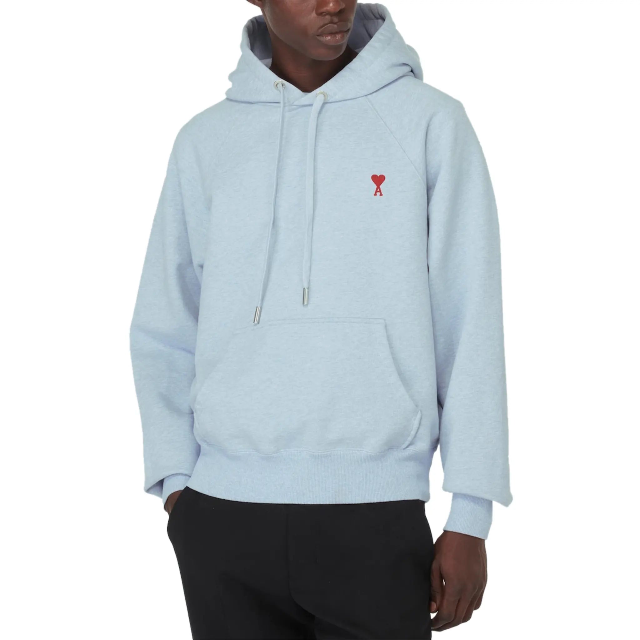 Ami Paris Ami De Coeur Cotton Sky Blue Hoodie