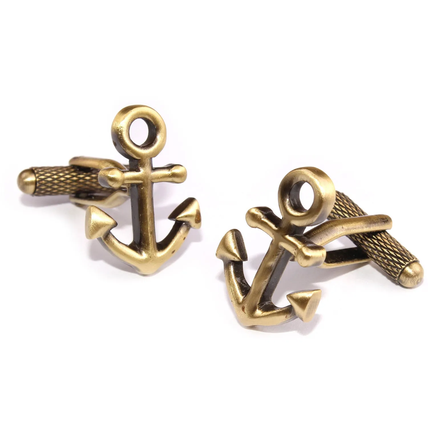 Antique Brass Anchor Cufflinks