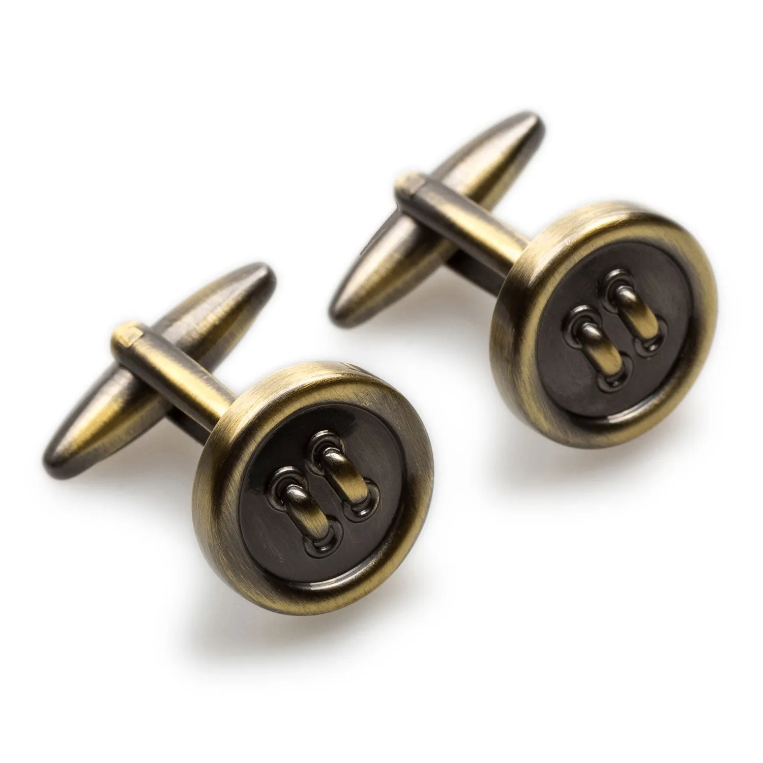 Antique Brass Button Cufflinks