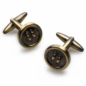 Antique Brass Button Cufflinks