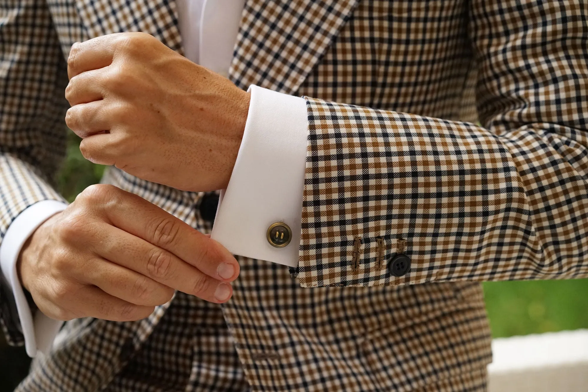 Antique Brass Button Cufflinks