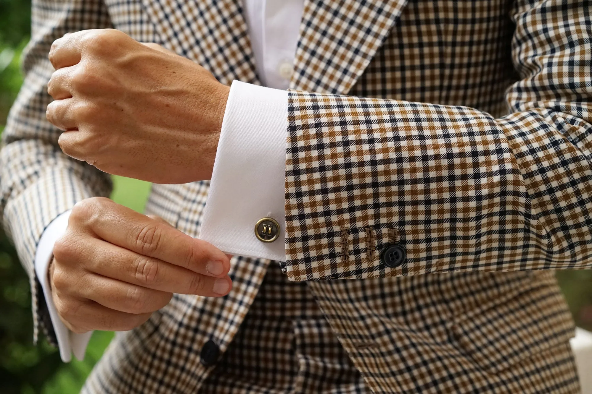 Antique Brass Button Cufflinks