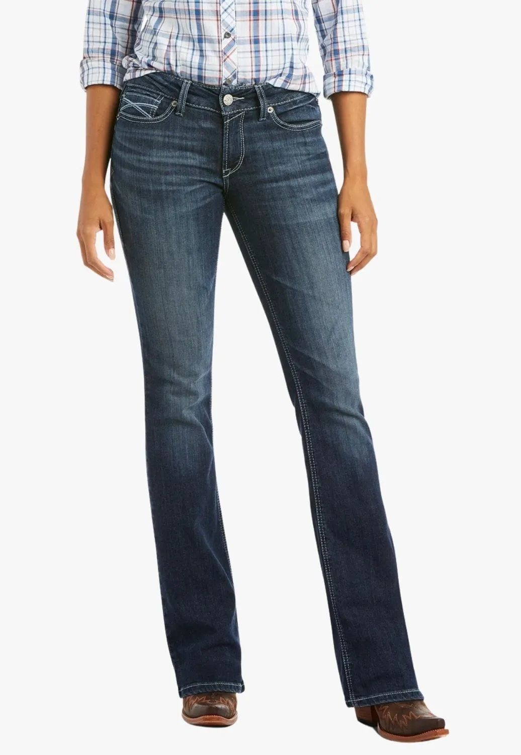 Ariat Womens REAL Mid Rise Boot Cut Jean