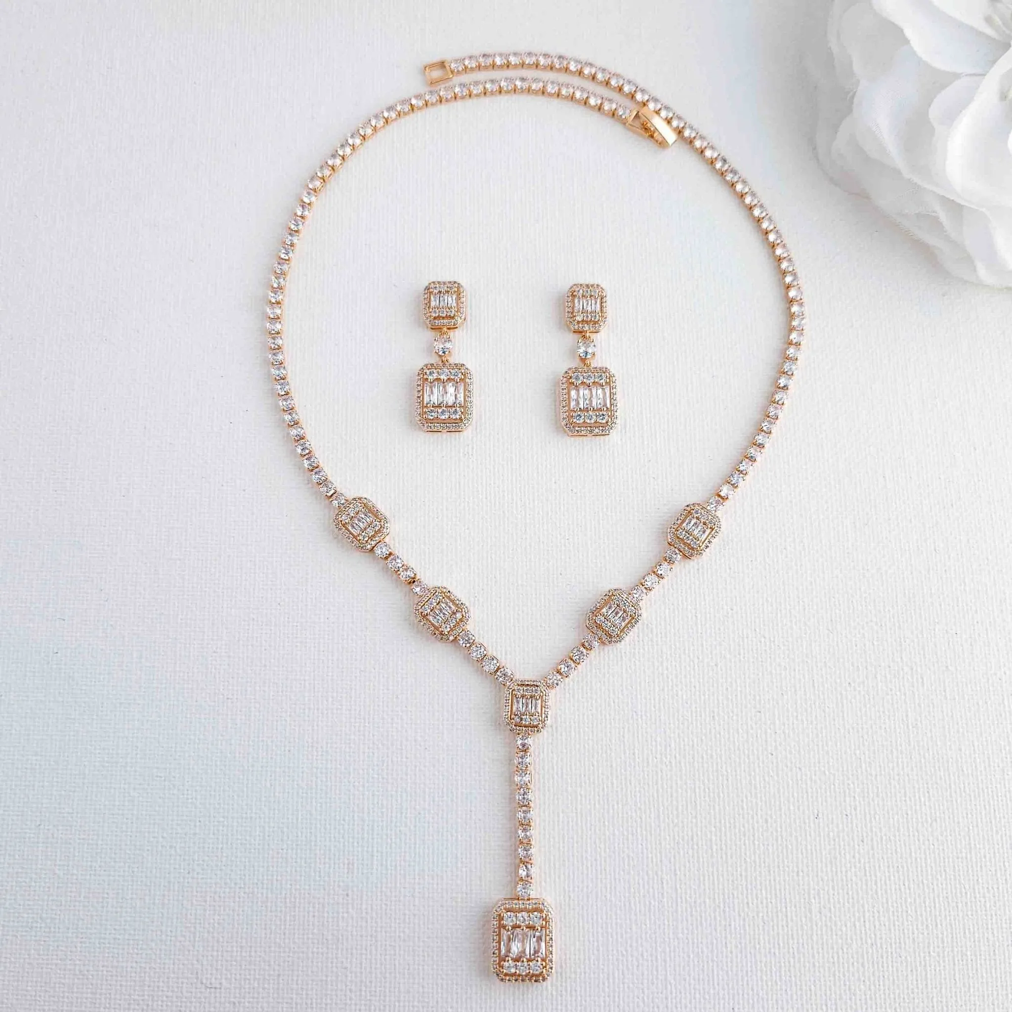 Art Deco Wedding Jewelry Set-Edith