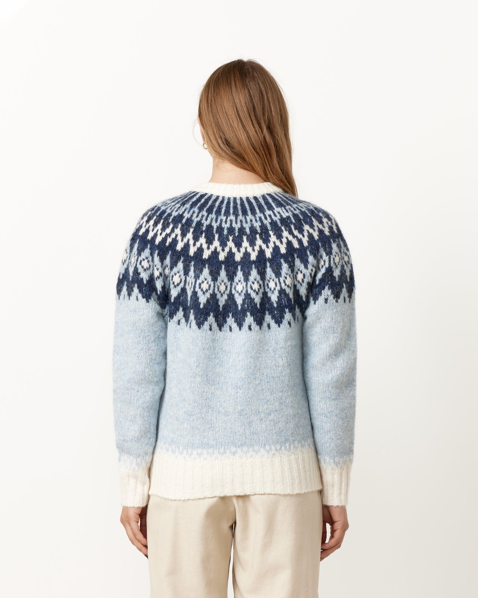 Ashwood Fair Isle Cardigan Frosty Blue Combo