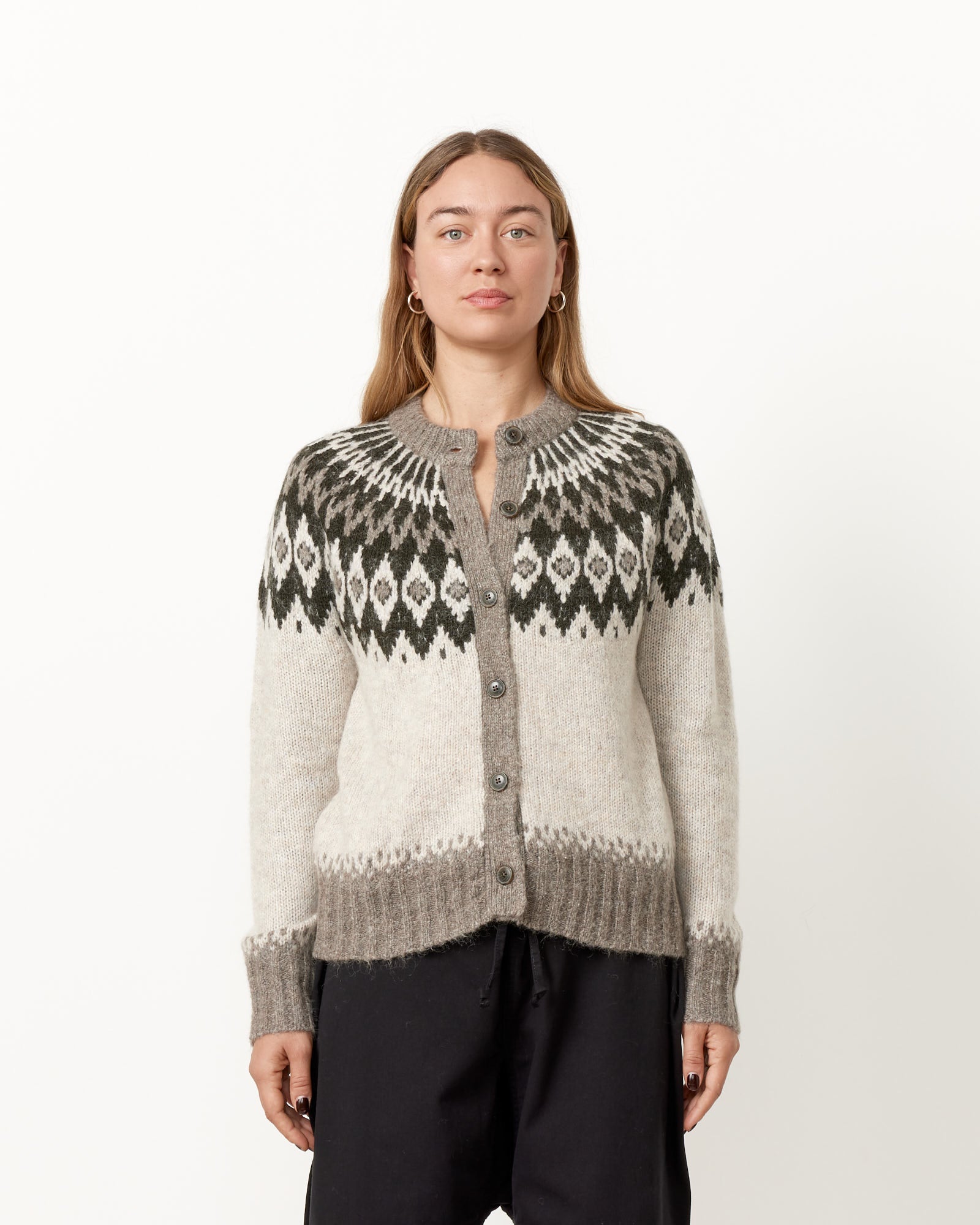 Ashwood Fair Isle Cardigan in Aspen Combo