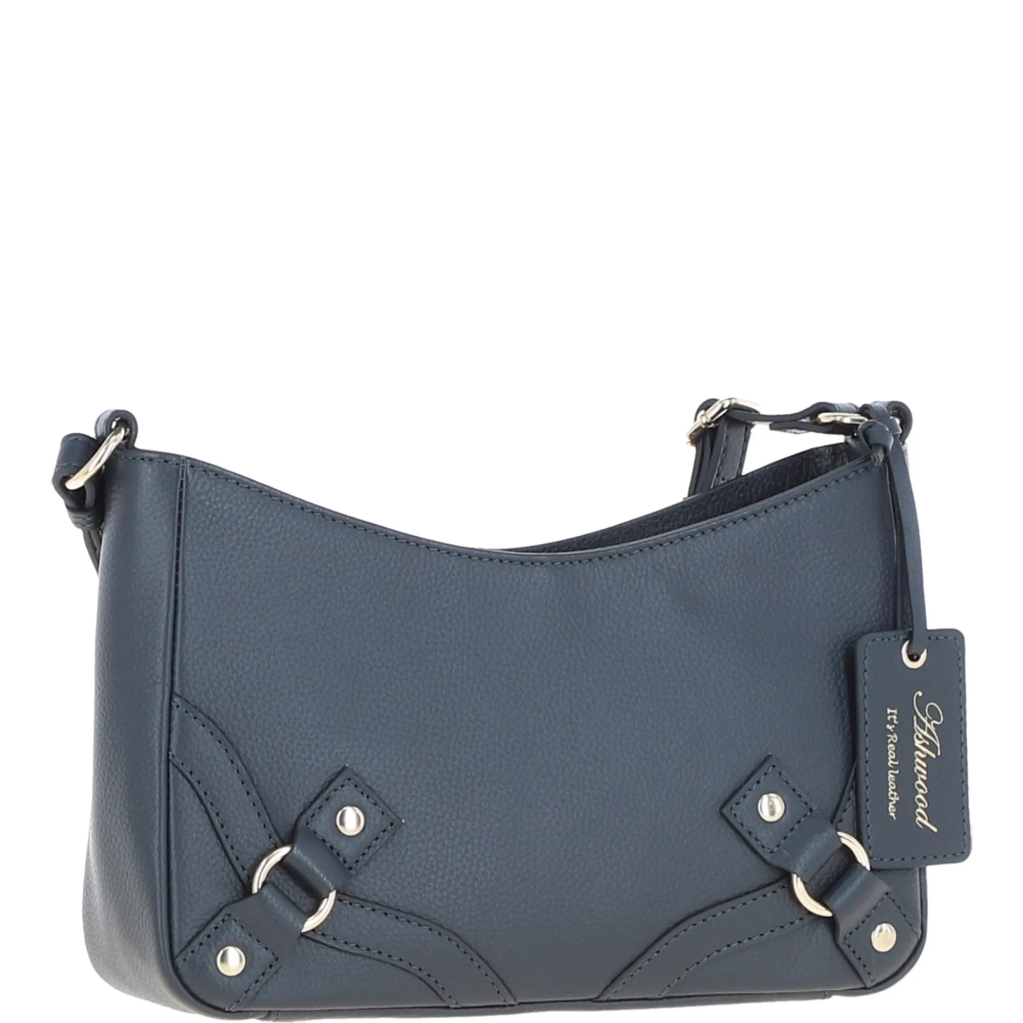 Ashwood Top Zip Leather Crossbody Bag Black: Z-78