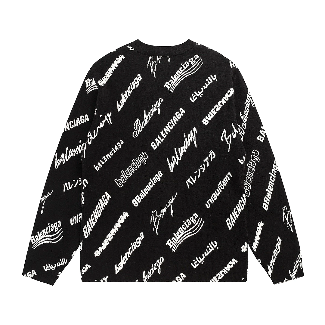 Balenciaga 23fw LOGOMANIA ALL OVER long-sleeved sweater 12.26