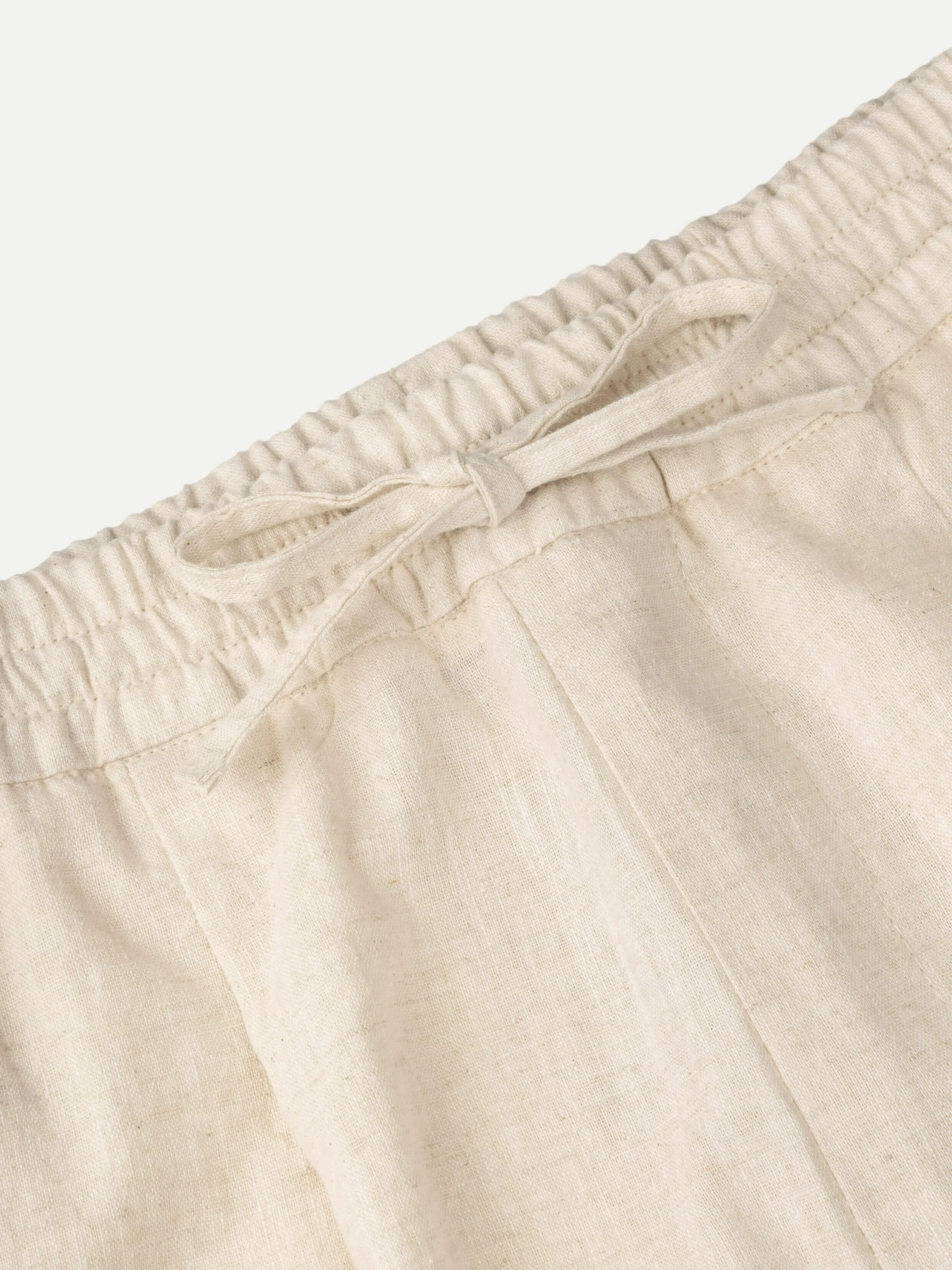 Beige Linen Seaside Shorts