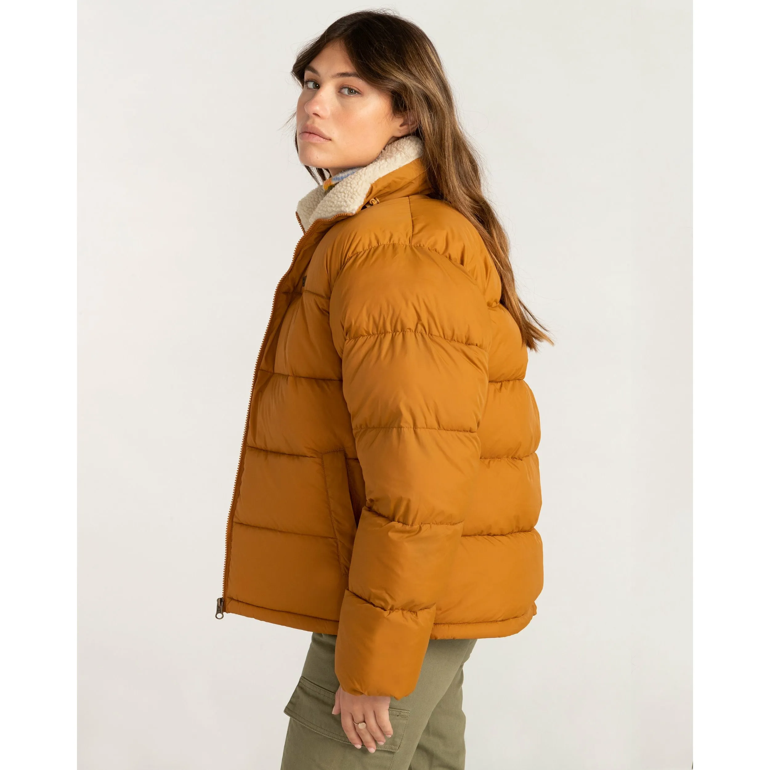 Billabong 'January Puffa' Women's Recycler Puffer Jacket - Inca Gold