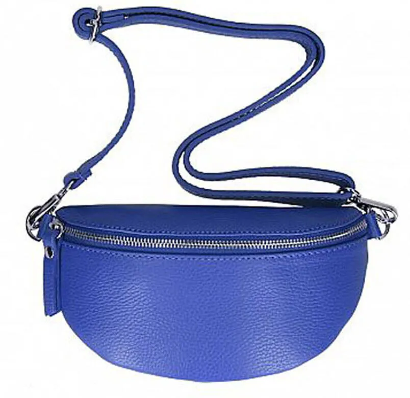 Blue \jean\ leather belt bag