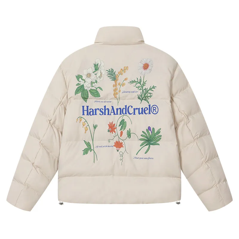 Botanical Print Graphene Puffer Jacket