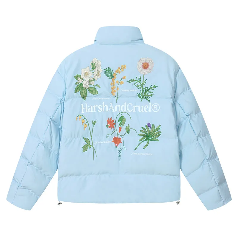 Botanical Print Graphene Puffer Jacket