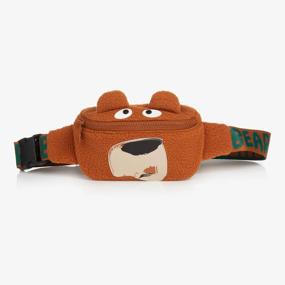 Boys Brown Fleece Bear Belt Bag (17cm)