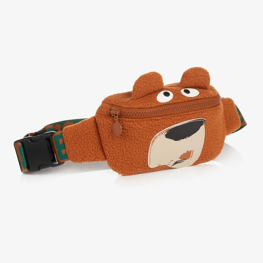 Boys Brown Fleece Bear Belt Bag (17cm)