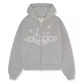 Broken Planet Zip-Up Heather Grey Hoodie