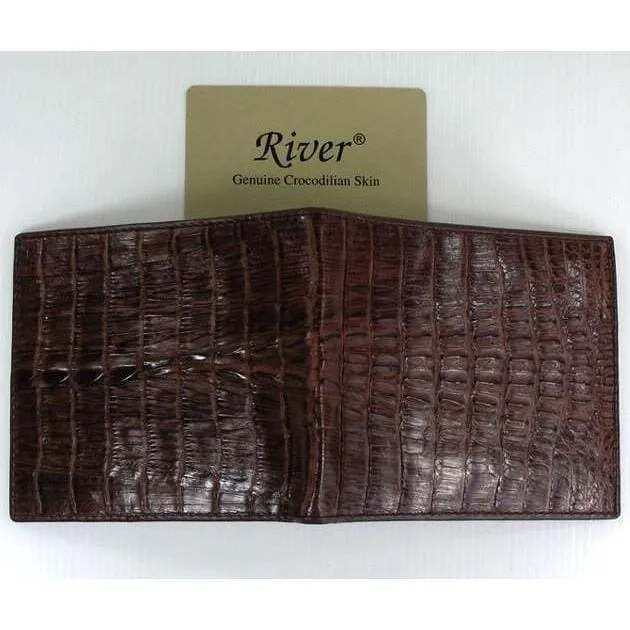 Brown Genuine Crocodile Skin Mens wallets