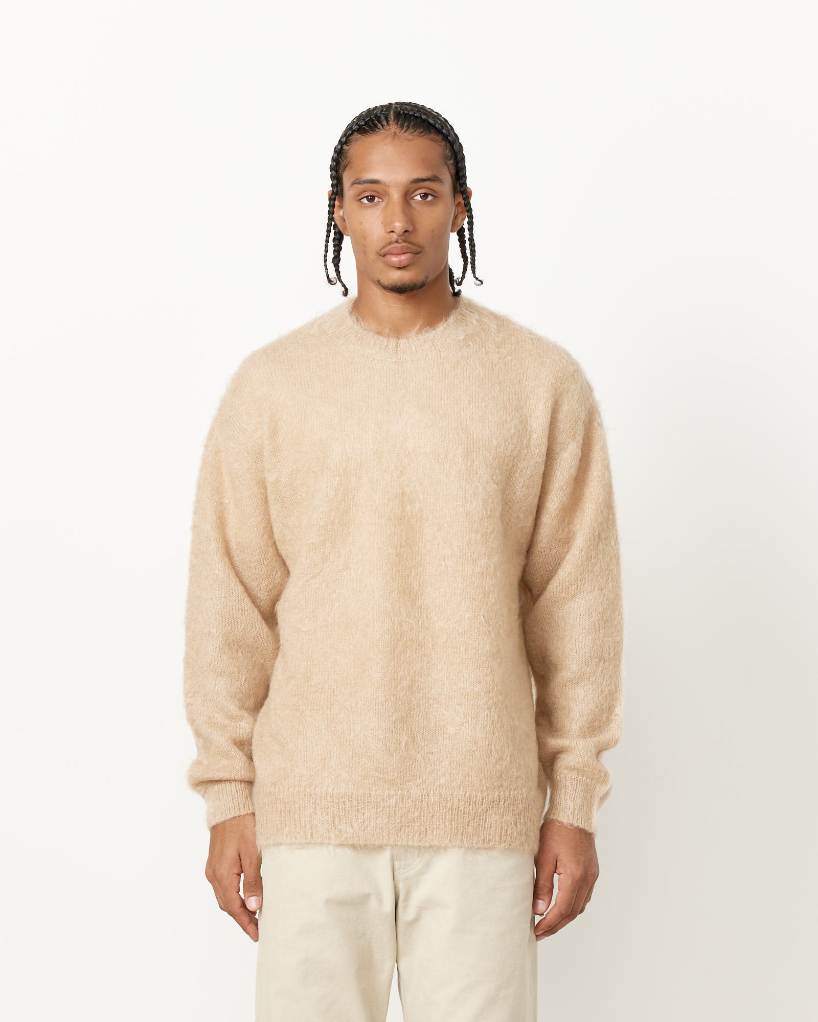 Brushed Mohair Knit Pullover