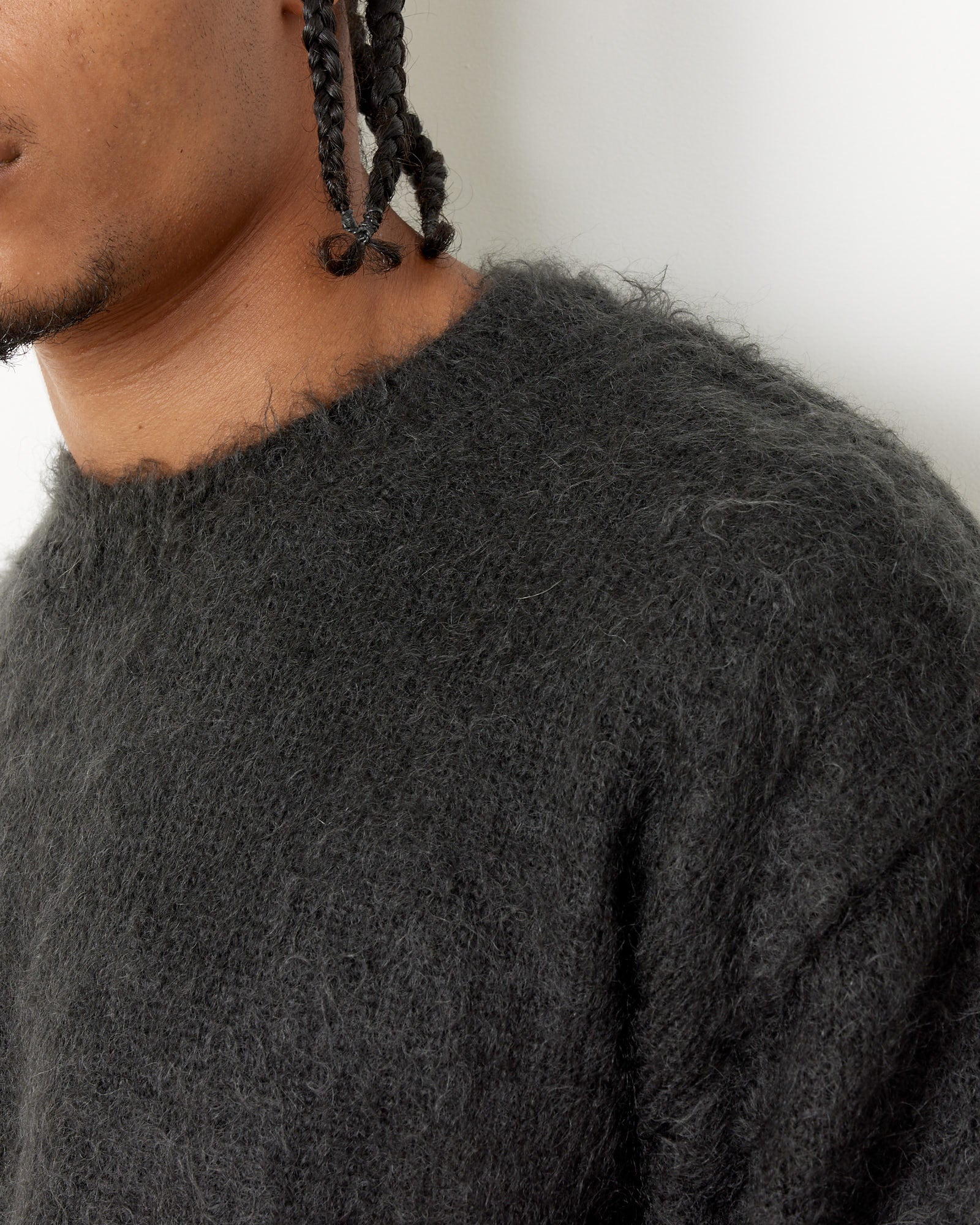 Brushed Mohair Knit Pullover