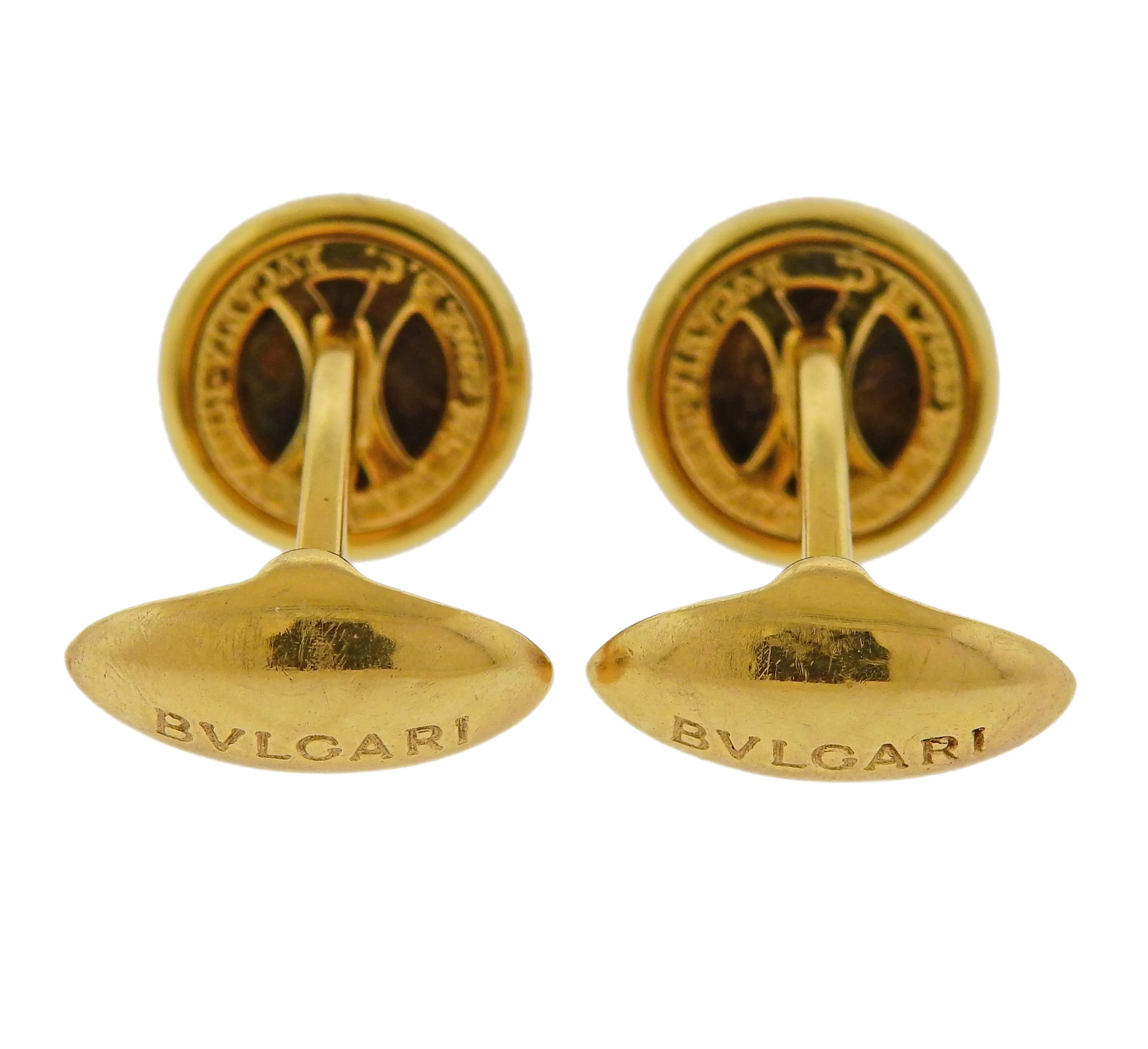 Bulgari Monete 18k Gold Ancient Coin Cufflinks