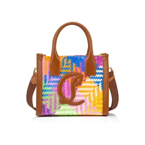 By My Side mini Tote bag - Braiding and calf leather - Multicolor