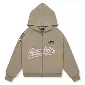 Carsicko Racing Club Zip-Up Cream Hoodie