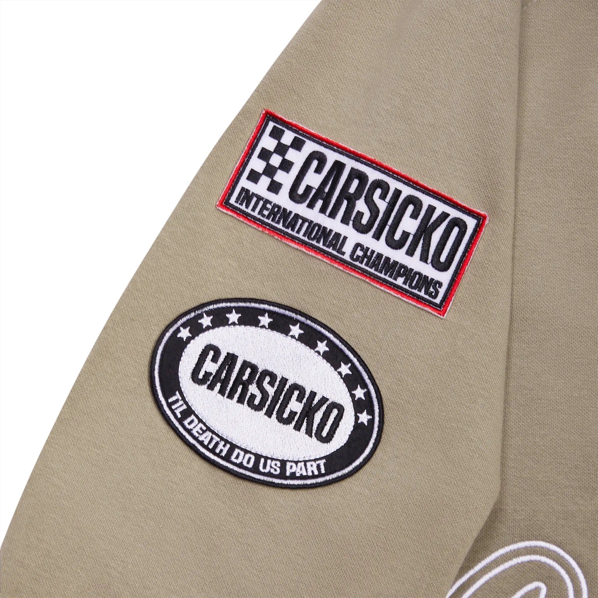 Carsicko Racing Club Zip-Up Cream Hoodie