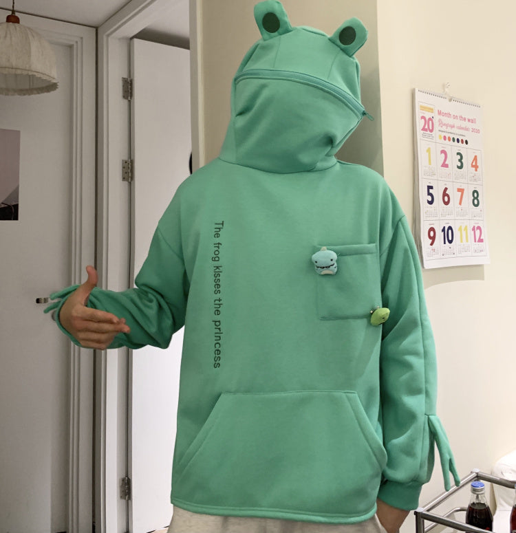 Cartoon Frog Zipper Hoodie AD12657