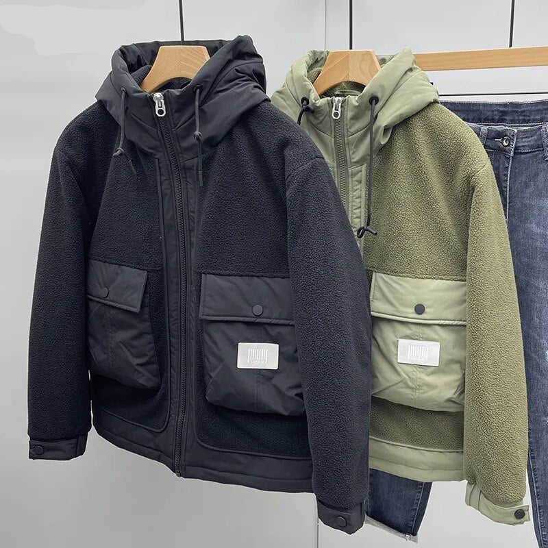 Casual Winter Jackets Men Coats Berber Outdoor Hoodie Mens Coats