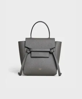 Celine Nano Belt Bag In Grained Calfskin Grey