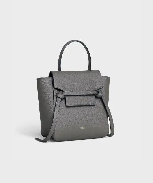 Celine Nano Belt Bag In Grained Calfskin Grey