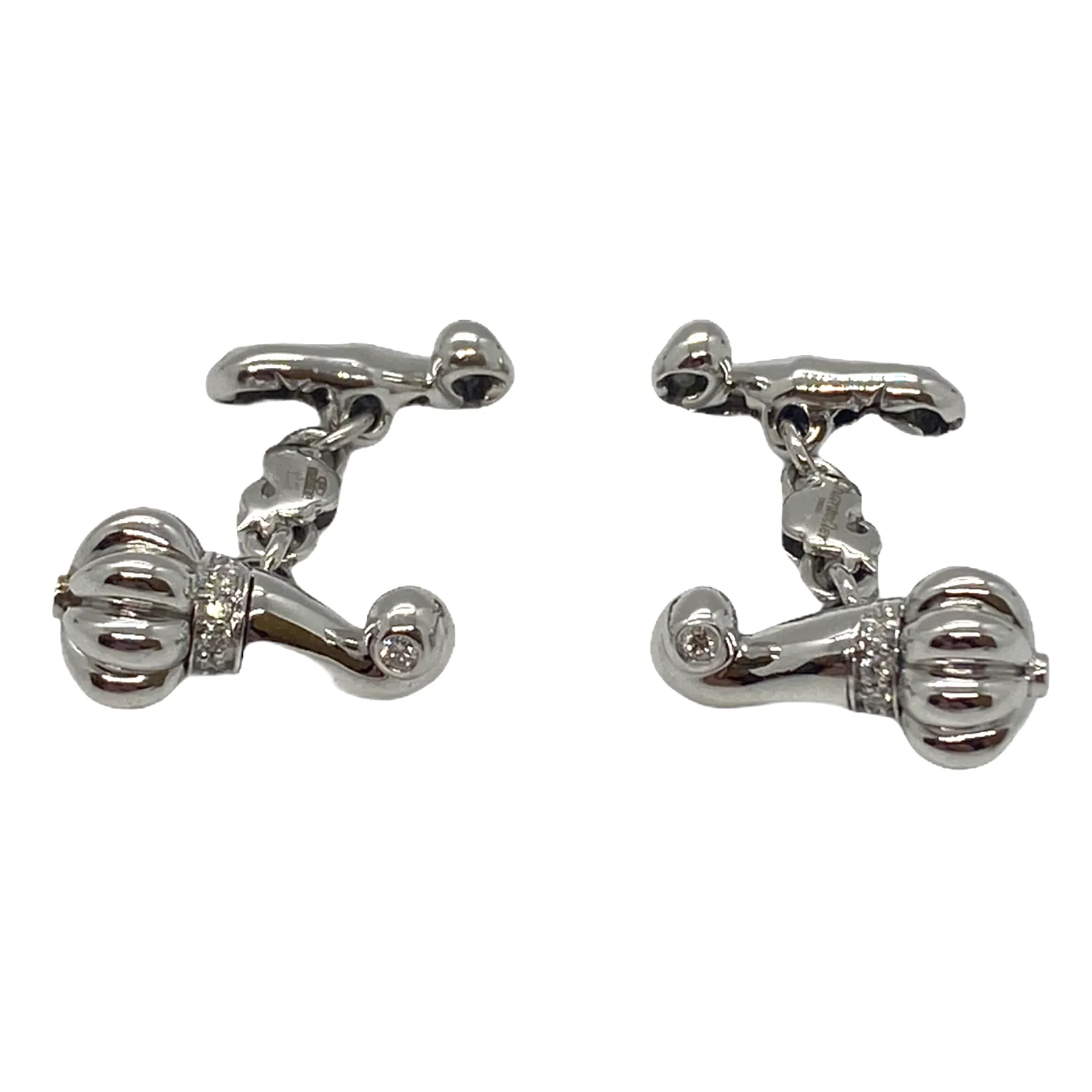 Chantecler Diamond 18k White Gold Cufflinks